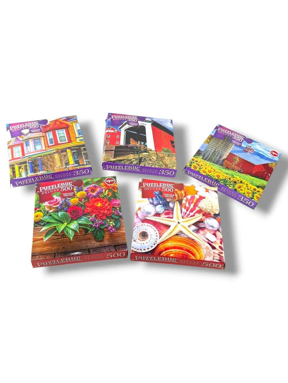 Set of 5 Puzzlebug Deluxe Jigsaw Puzzles